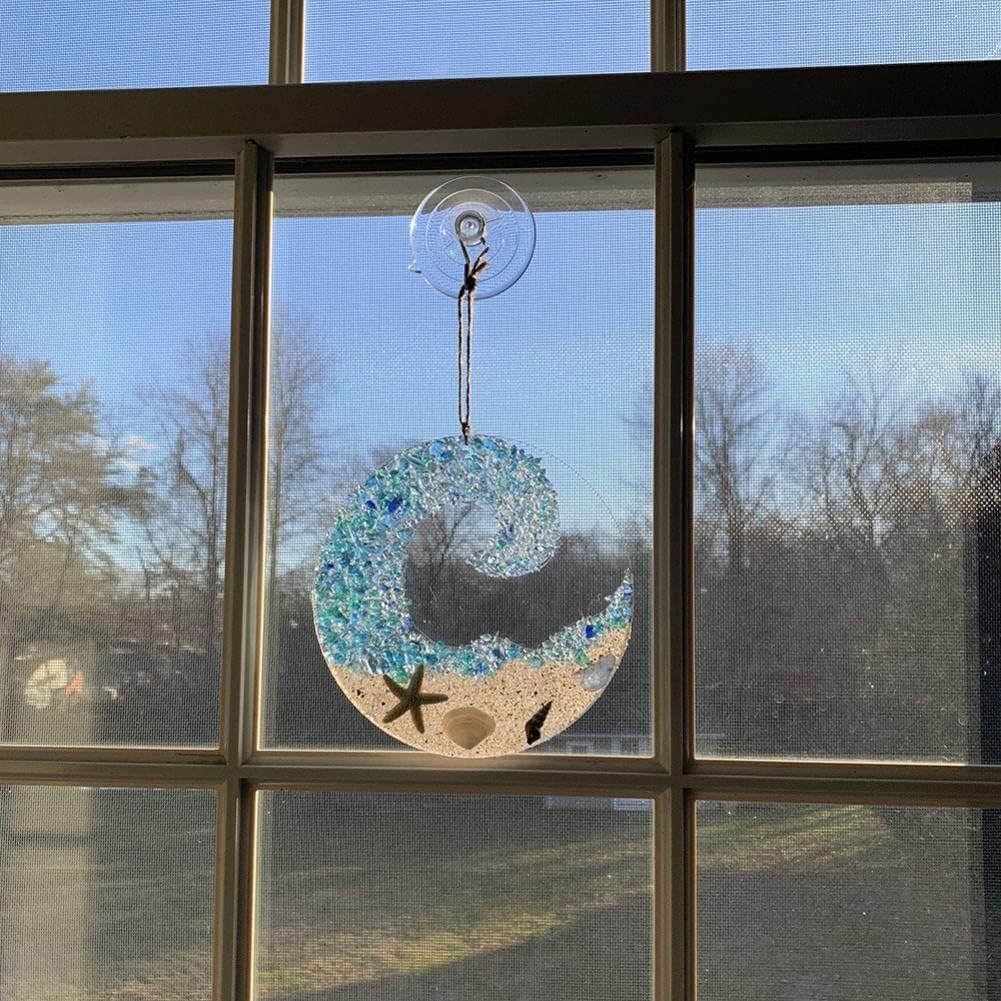 Sea Glass Suncatcher - Ocean Crashing Wave Beach Ornament - Image 4