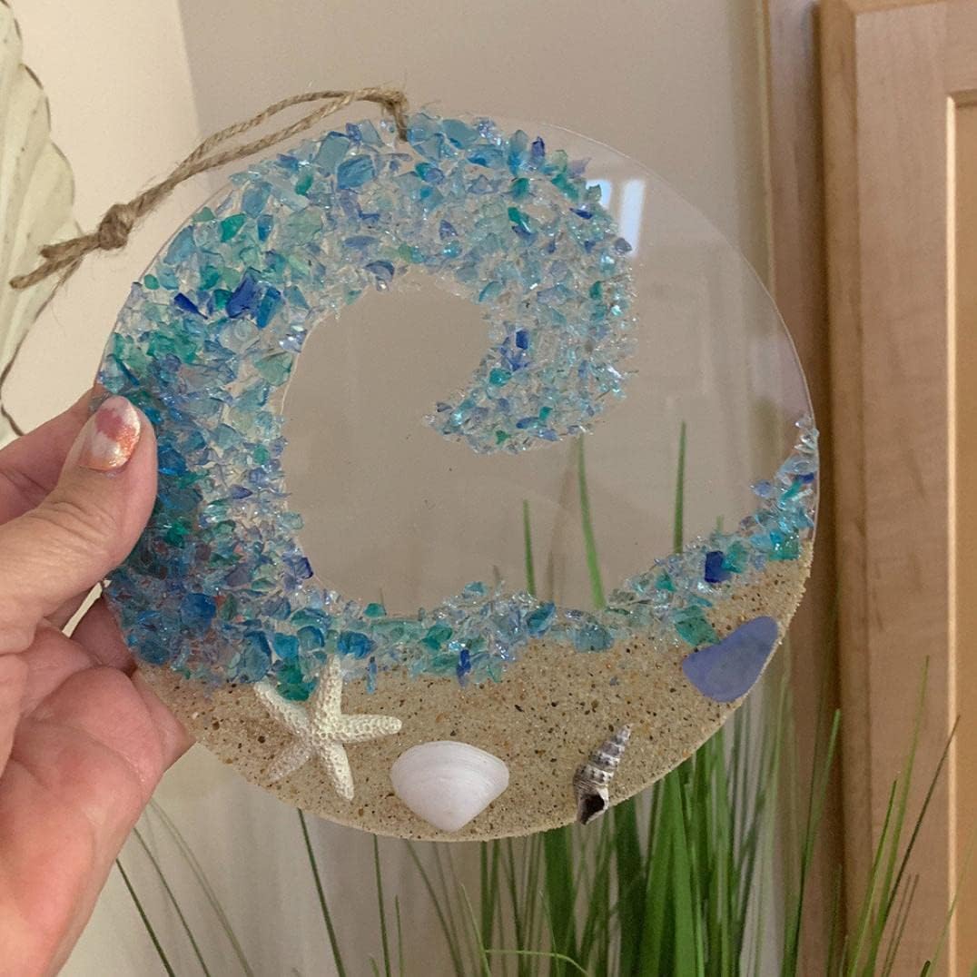 Sea Glass Suncatcher - Ocean Crashing Wave Beach Ornament - Image 5