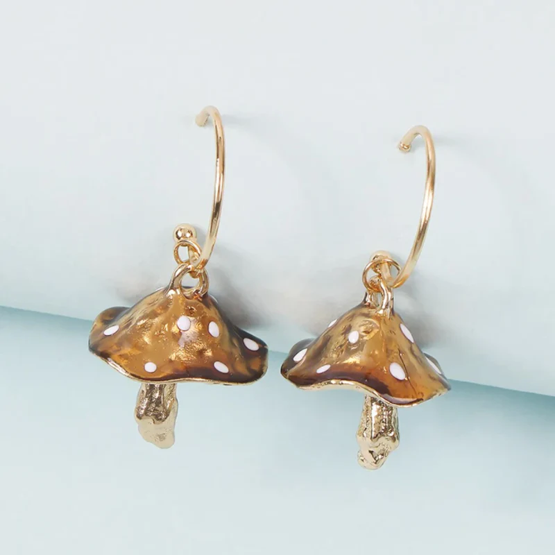 Small Mushroom Drop Earrings - Image 12