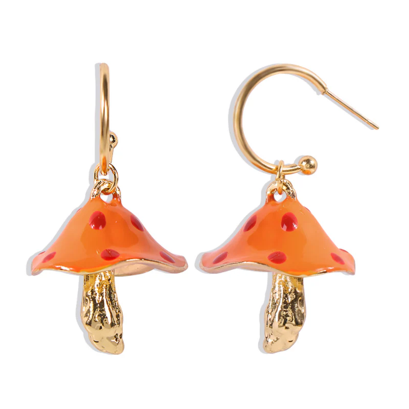 Small Mushroom Drop Earrings - Image 2