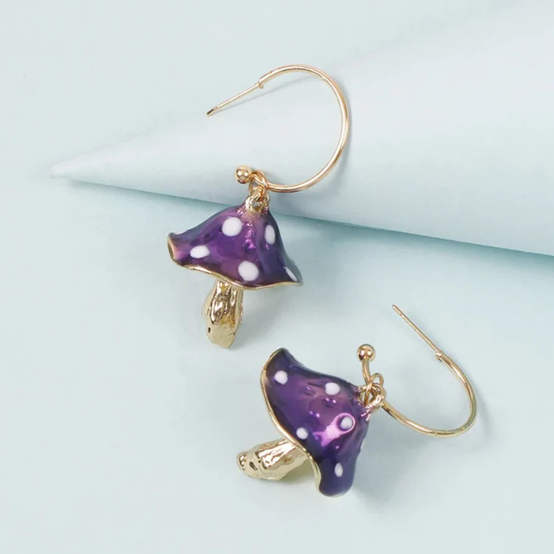 Small Mushroom Drop Earrings - Image 3