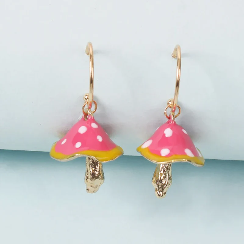 Small Mushroom Drop Earrings - Image 4