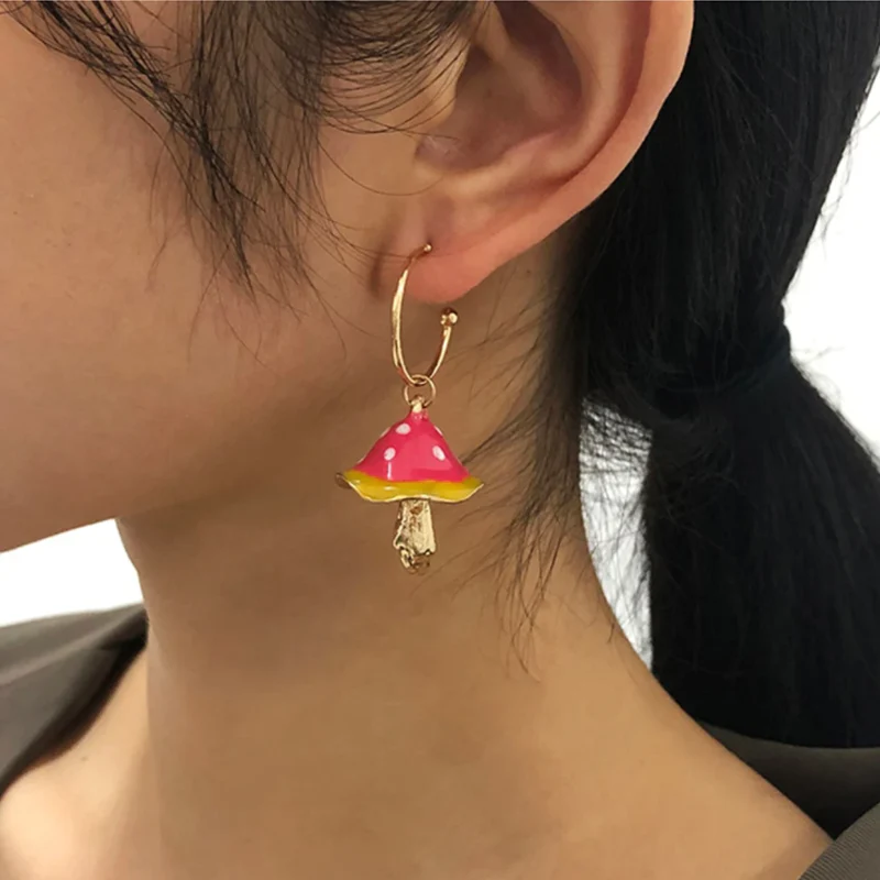Small Mushroom Drop Earrings - Image 7