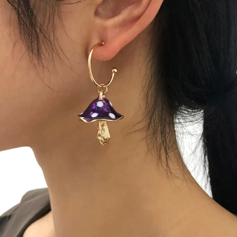 Small Mushroom Drop Earrings - Image 8