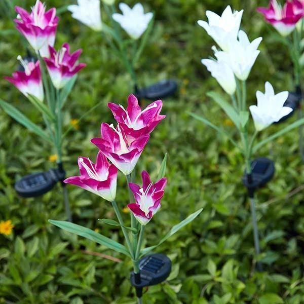 Solar Powered LED Flower Stake Set - Image 4