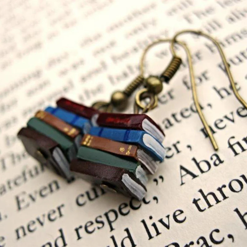 Stack of Books Earrings - Image 3