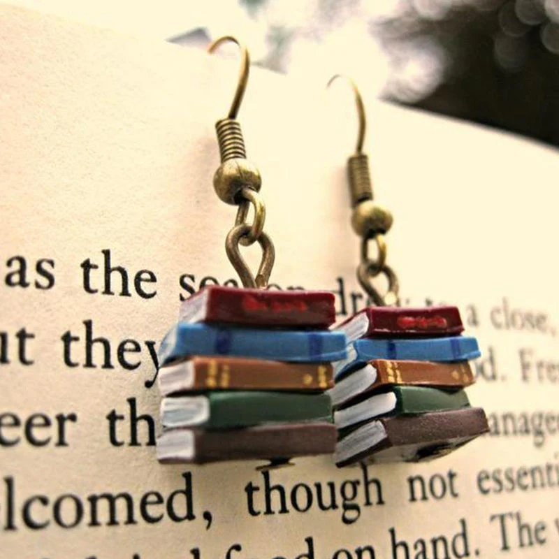 Stack of Books Earrings - Image 5