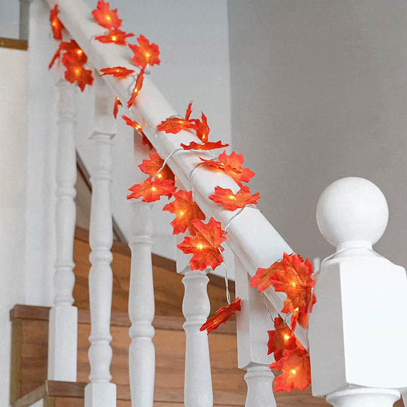Thanksgiving Décor Fall Maple Leaf String Lights - Image 5