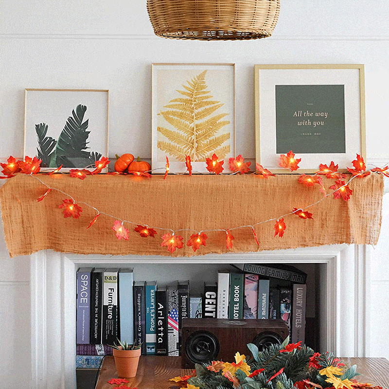 Thanksgiving Décor Fall Maple Leaf String Lights - Image 6