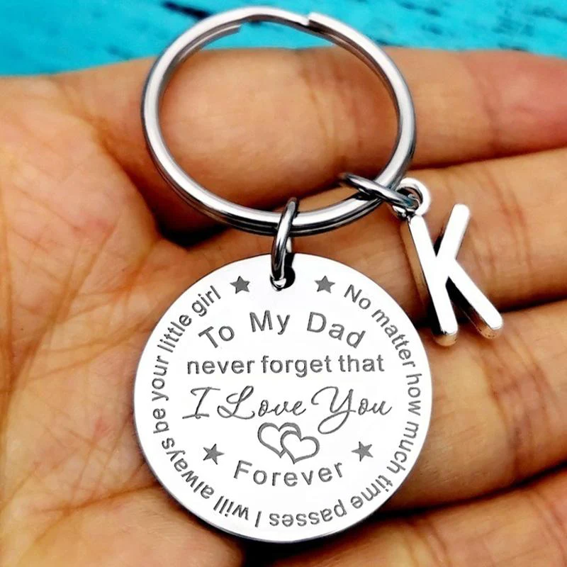 To My Dad/Mom Keychain (letter pendant) - Image 3