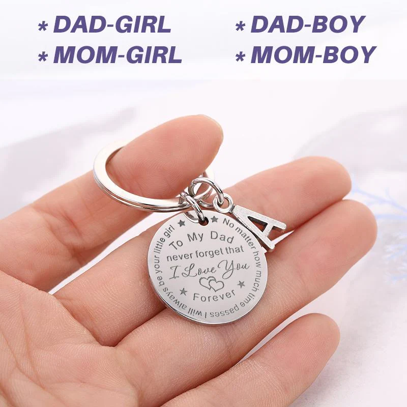To My Dad/Mom Keychain (letter pendant) - Image 4