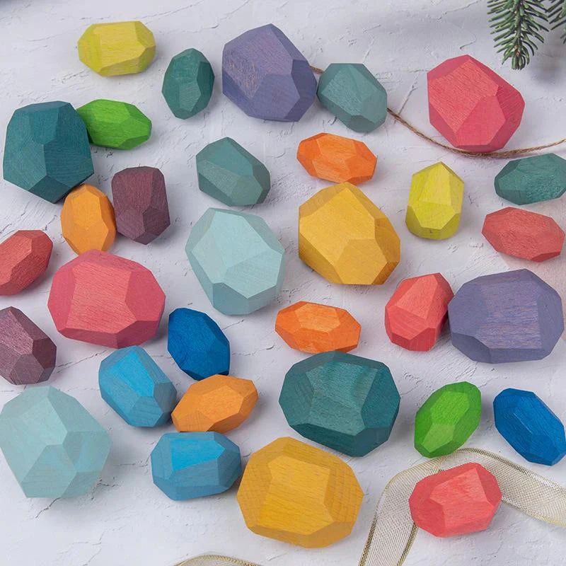 Wood Rock Set Balancing Blocks Toy - Image 2