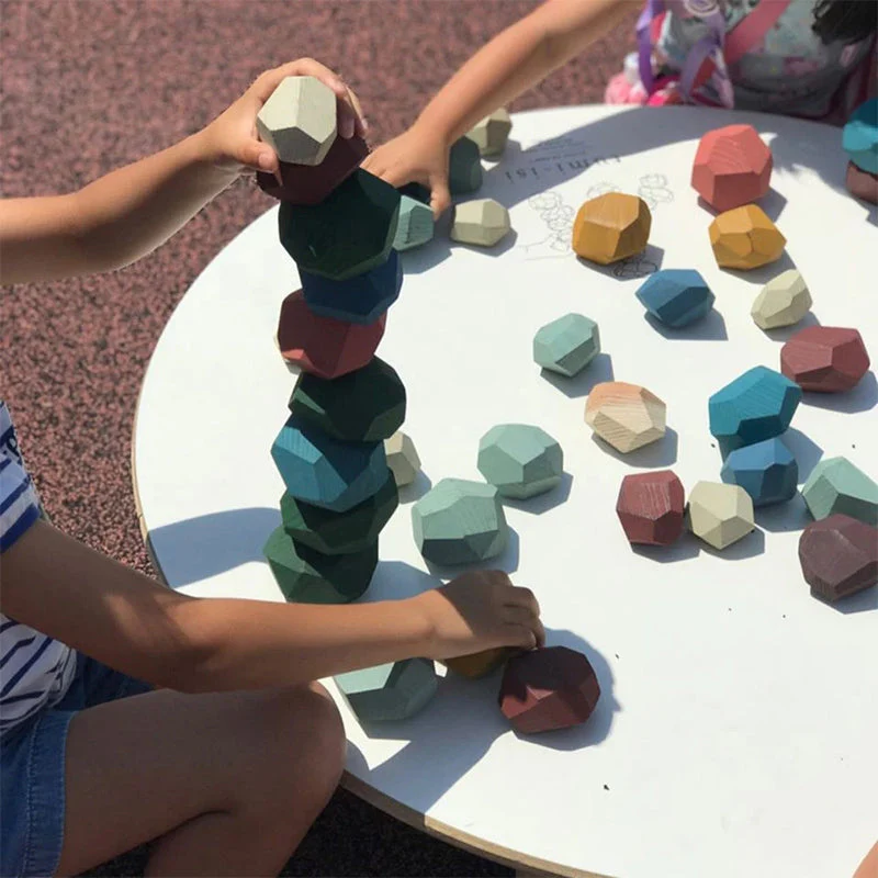 Wood Rock Set Balancing Blocks Toy - Image 4