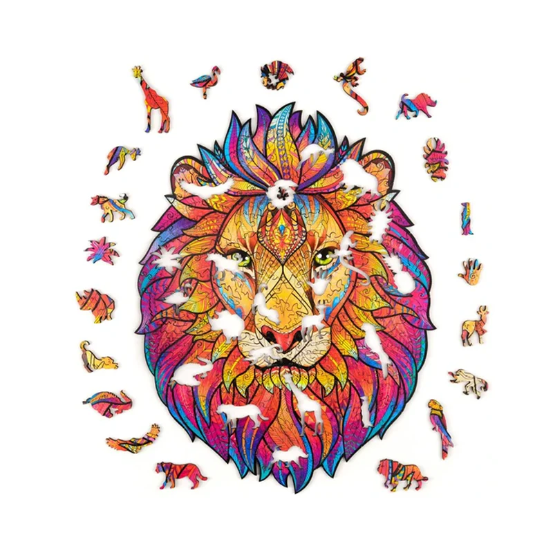 Wooden Lion Jigsaw Puzzle - Image 2