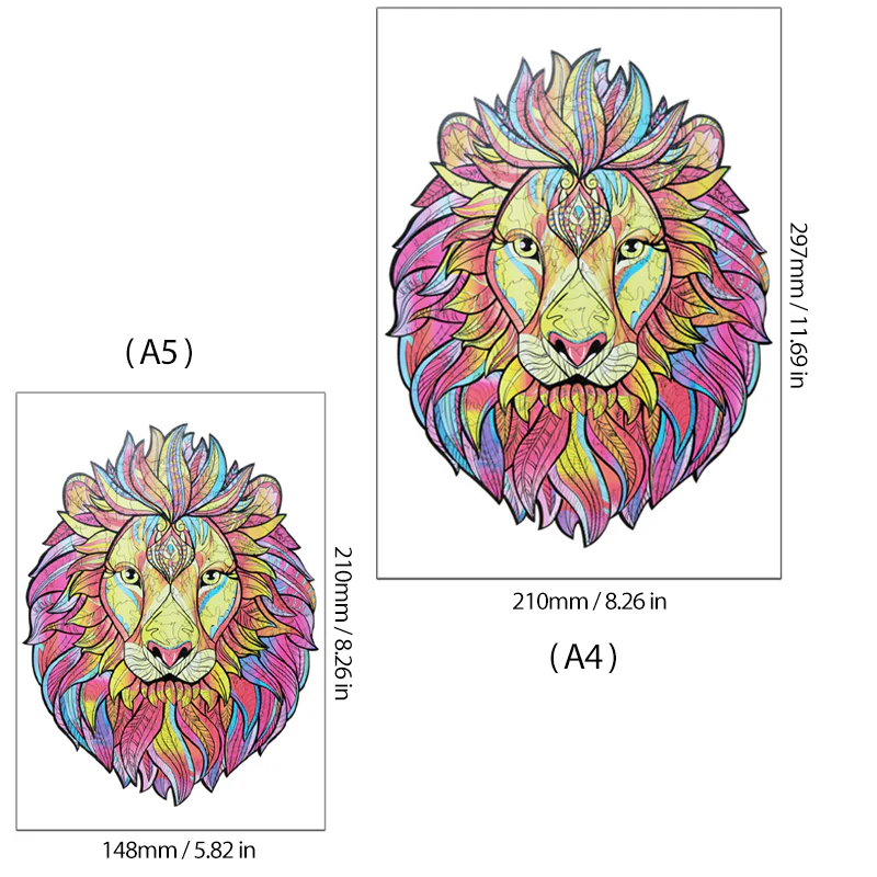 Wooden Lion Jigsaw Puzzle - Image 4