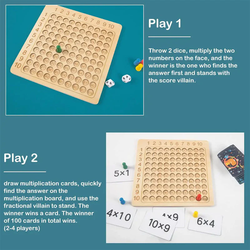 Wooden Montessori Multiplication Board Game - Image 5